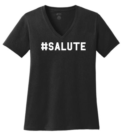 SOLDIER BASKETBALL #SALUTE  PORT & COMPANY LADIES VNECK