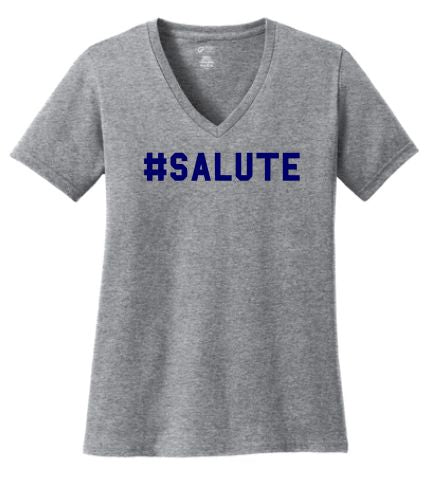 SOLDIER BASKETBALL #SALUTE  PORT & COMPANY LADIES VNECK