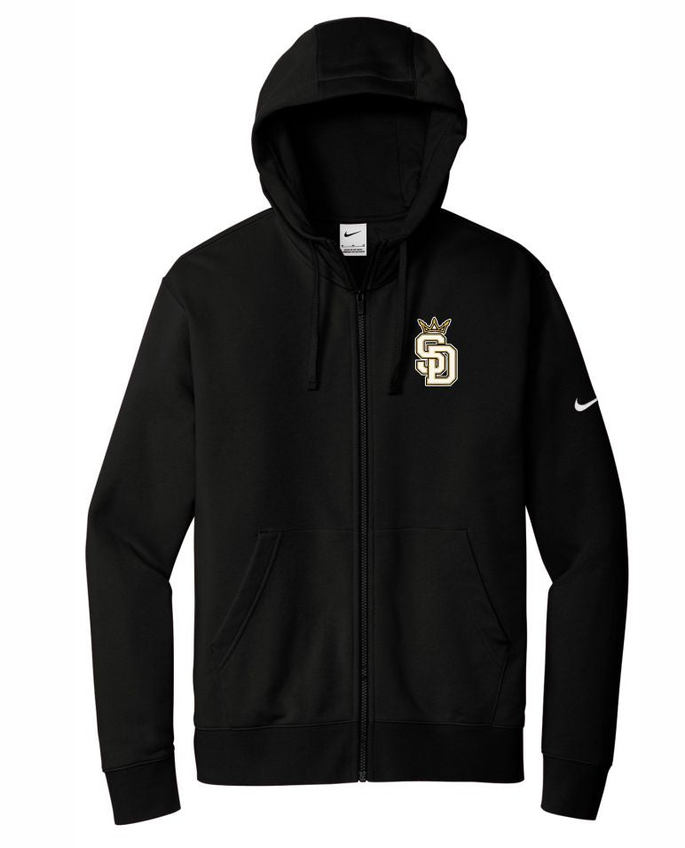 SD LEGACY BASKETBALL CLUB NIKE CLUB FLEECE FULL ZIP HOODIE SD WITH CROWN