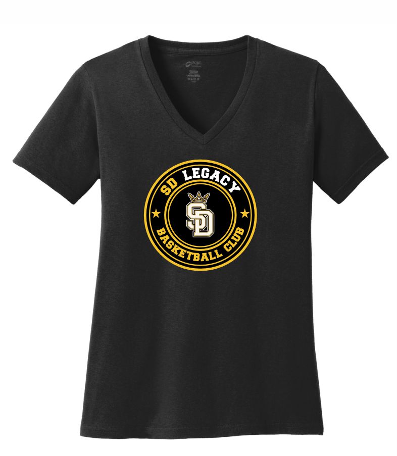 SD LEGACY BASKETBALL CLUB PORT & COMPANY LADIES VNECK ROUND LOGO