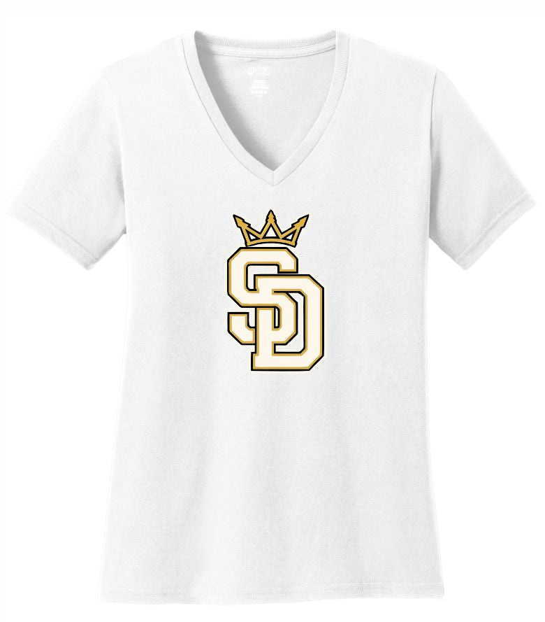 SD LEGACY BASKETBALL CLUB PORT & COMPANY LADIES VNECK SD WITH CROWN