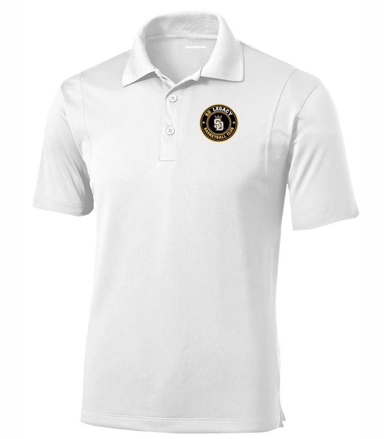SD LEGACY BASKETBALL SPORT TEK POLO SD WITH CROWN ROUND LOGO