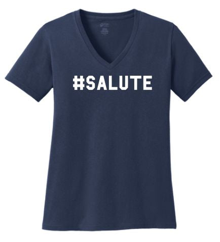 SOLDIER BASKETBALL #SALUTE  PORT & COMPANY LADIES VNECK