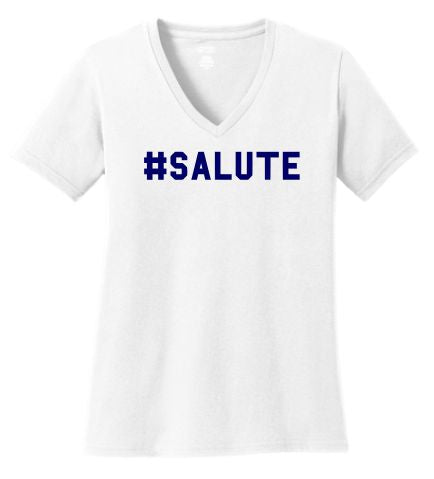 SOLDIER BASKETBALL #SALUTE  PORT & COMPANY LADIES VNECK
